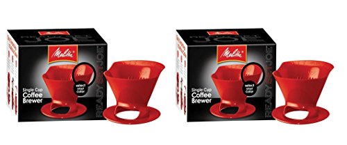 Melitta Ready Set Joe Single Cup Coffee Brewer, Red – 2 Pack