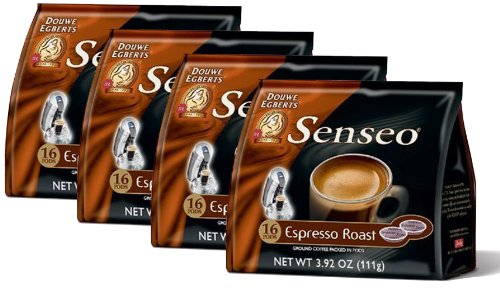 Senseo Coffee Espresso – 64 Pods Total (Pack of 4)