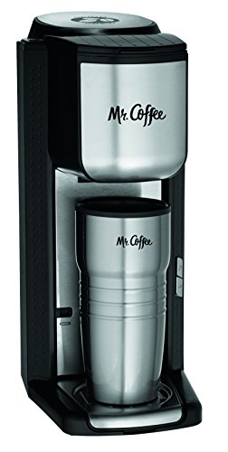 Mr. Coffee BVMC-SCGB200 Single Cup Coffeemaker with Built-In Grinder, Black