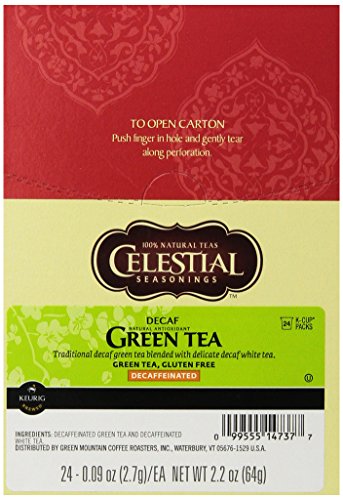 Celestial Seasonings Decaf Green Tea, K-Cup Portion Pack for Keurig K-Cup Brewers, 24-Count