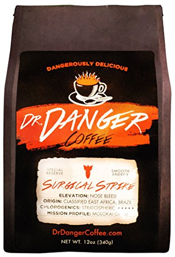 DrDanger Coffee – SURGICAL STRIKE – Scientifically selected, blended & roasted – whole bean – 12oz