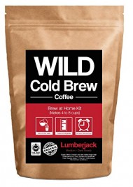 Cold Brew Coffee Kit, Brew-At-Home Wild Coffee Pouch made with Ground Organic Wild Coffee, Fair trade, Single-origin, Fresh roasted High-performance Coffee (Lumberjack Blend, 4 Pouch)