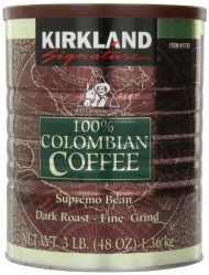 Signature 100% Colombian Coffee Supremo Bean Dark Roast-Fine Grind, 3 Pound