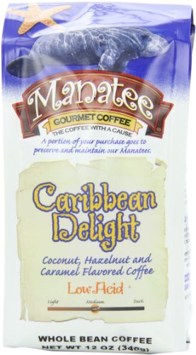 Manatee Caribbean Delight Whole Bean, 12-Ounce (Pack of 3)