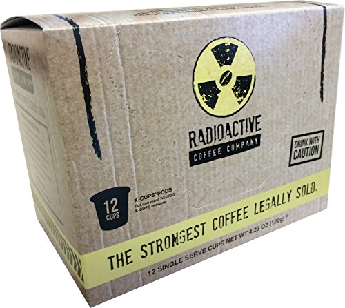 Radioactive Coffee, THE STRONGEST COFFEE LEGALLY SOLD, Single Serve Capsules for Keurig K-Cup Brewers, 12 Count