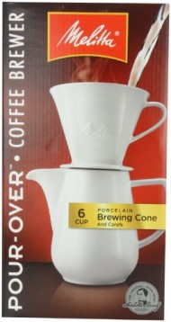 Melitta Coffee Maker, Porcelain 6 Cup Pour- Over Brewer