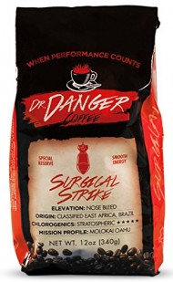 DrDanger Coffee Surgical Strike Scientifically Selected, Blended & Roasted Whole Bean, 12 oz